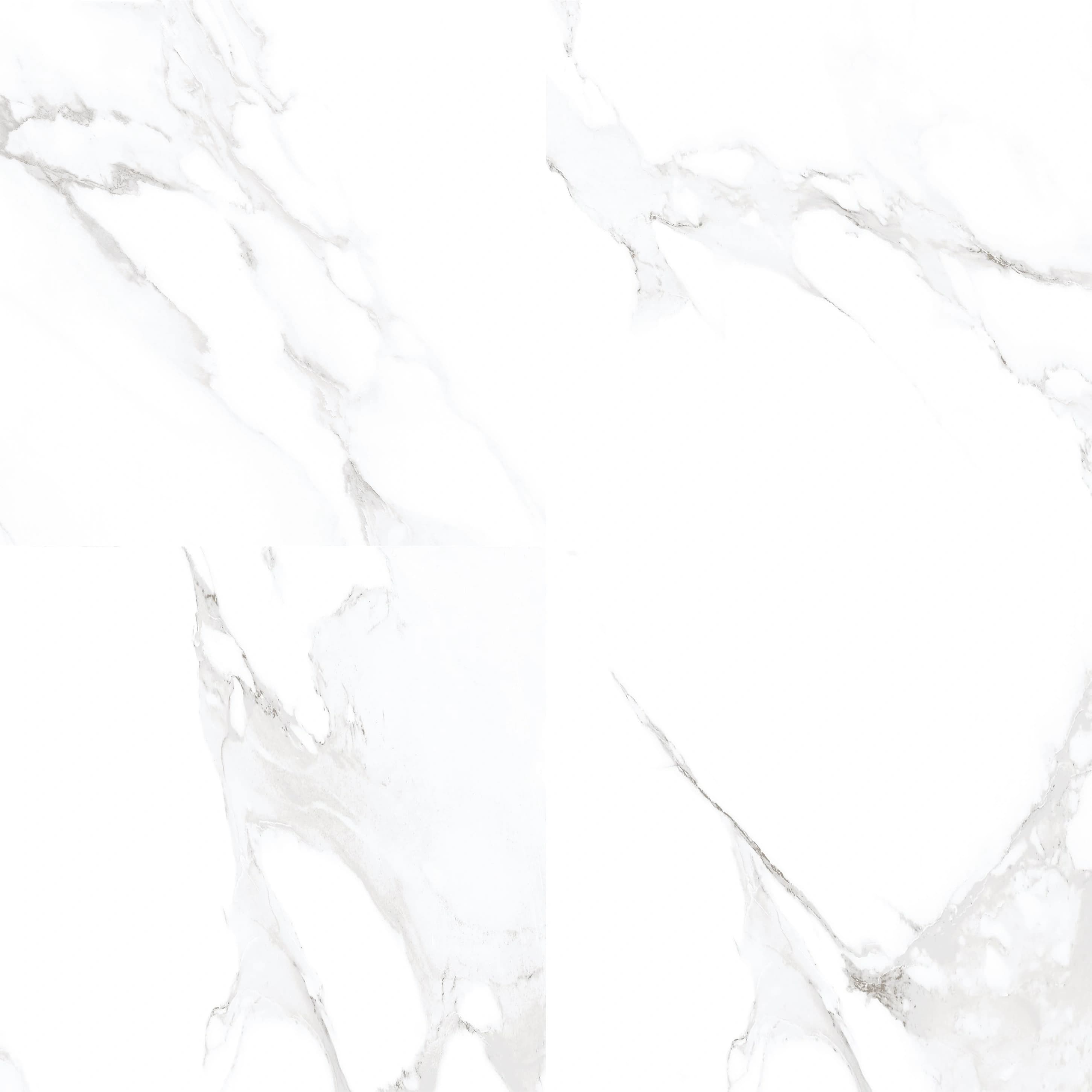 Marmora collection. Four-face white marble porcelain tile spread.